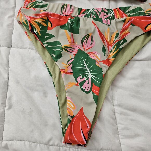 Lexbreezy Hawaii Bikini Set Large Tropical Floral Two-Piece High-Waisted NWT - Picture 4 of 9